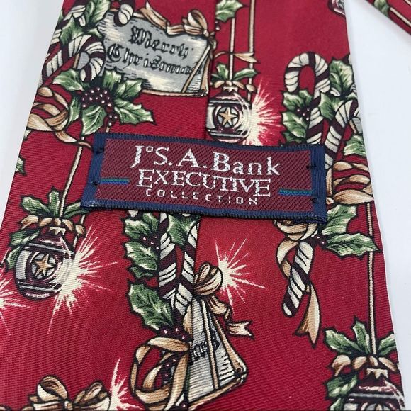 Jos. A. Bank Executive Collection Red Christmas Tie - Picture 6 of 6